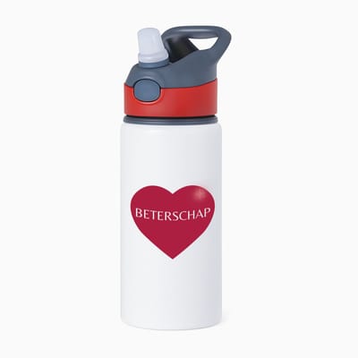 Hacebo® - Beterschap hartje waterfles met rietje rood - Beterschap - iemand die ziek is of iets gebroken heeft - ziek - koorts - snel beter worden - cadeau - beterschap cadeau - kado - gift - geschenk - water fles - 650ML