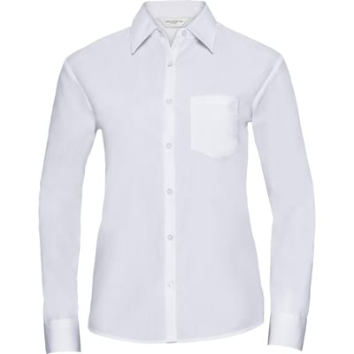 Russell Collectie Dames / Dames Lange Mouwen Shirt (Wit)