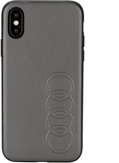 iPhone Xs Max Backcase hoesje - Audi - Effen Zwart - Kunstleer