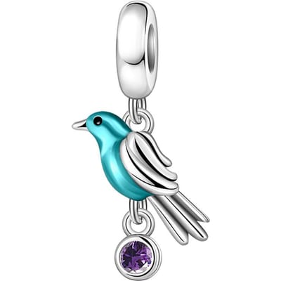 Nieuwe Alle Vogels Serie Kolibrie&Zwaluw Decoratieve Hanger Doe-het-zelf Straal Past op Europese Echte Koperen Armband Sieraden Stuk Accessoires white