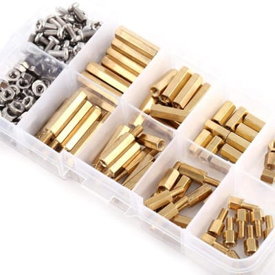 Dailygoods - Hex Spacer Schroef Moer - Afstandhouders voor printplaten - 200 stuks - M3 Messing - Assortiment set - Voor elektronische toepassingen