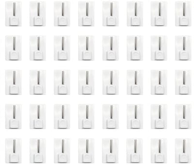 Dailygoods - DALAETUS 40 stuks gordijnhaken set, duurzame en solide zelfklevende gordijnhaken voor net gordijnroeden, kleverige haak voor gordijnrails (wit)