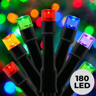 Lomera Kerstverlichting - Kerstlampjes - Kerstboomverlichting Multicolor - LED Lichtsnoer Buiten - 180 LED Lampjes - 13.5 Meter Lengte - Binnen en Buiten - 8 Lichtfuncties - Geheugenfunctie - Timer 8 Uur - Groen Snoer - Ip44 Adapter