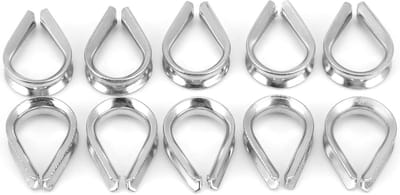 Roestvrijstalen 3MM Dopschoenen voor Maritieme Kabels - Duurzame Klemmen voor Boottoepassingen, Kabelbevestiging en Touwbeugels