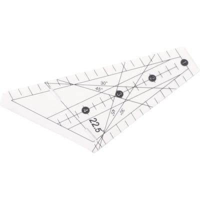 Règle de quilting Conception à fente à 22,5 degrés Règle d'outil de tailleur en plastique transparent pour la couture DIY white