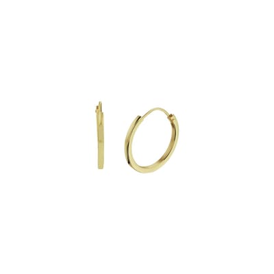 Marie Celeste oorringen vierkante buis - 12 mm - Goud