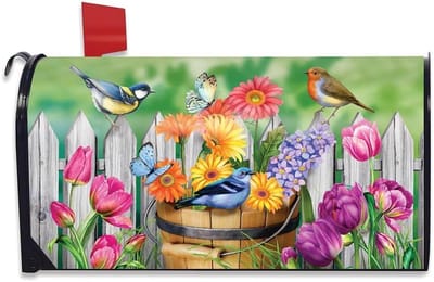 Brievenbushoes Bloemen - Buiten Decoratie - Huis Verfraaien - Weerbestendig Vinyl - 65 x 19 inch - Multicolor
