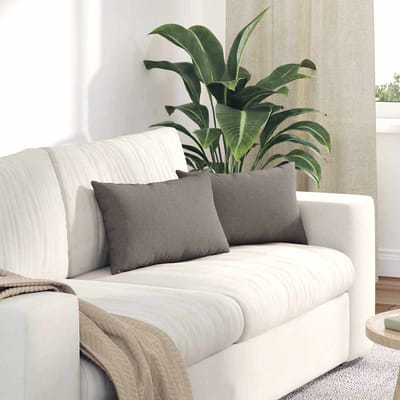 vidaXL - Zitkussens - 2 - st - Stof - Taupe - 50 - x - 30 - cm