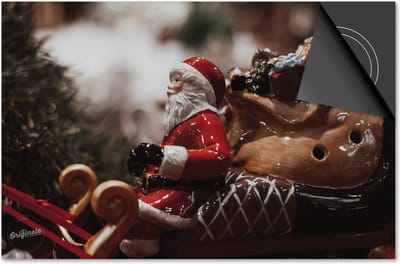 Inductie beschermer 60x60 - afdekplaat inductie mat - Dietrix Kookplaat beschermer - Exclusief - Feestdagen - Kerstman in kerstboom