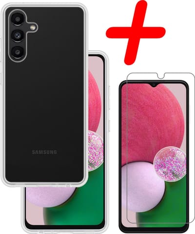 Hoesje Met Screenprotector - Geschikt voor Samsung Galaxy A13 5G - Sterk & Shockproof - Back Cover - Siliconen Case - Telefoon Hoes - Transparant