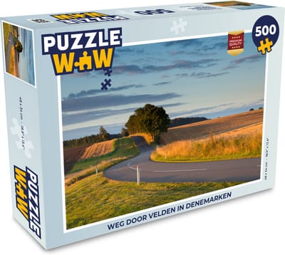 Puzzel Weg door velden in Denemarken - Legpuzzel - Puzzel 500 stukjes