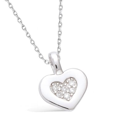 CHIVAL Seva Ketting – 925 Zilver – Hartvormige Zirkonia Hanger – Tijdloos & Elegant – Hypoallergeen - Dames - Luxe & Elegant - Perfect Cadeau voor Haar - Liefde - Romantiek - Geschenkverpakking