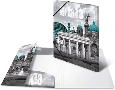 Verzamelmap Set - Opbergmappen Kunststof - Documenten Opbergen - Met Bedrukte Kleppen - A3 Formaat 3 Stuks - Steden Motief