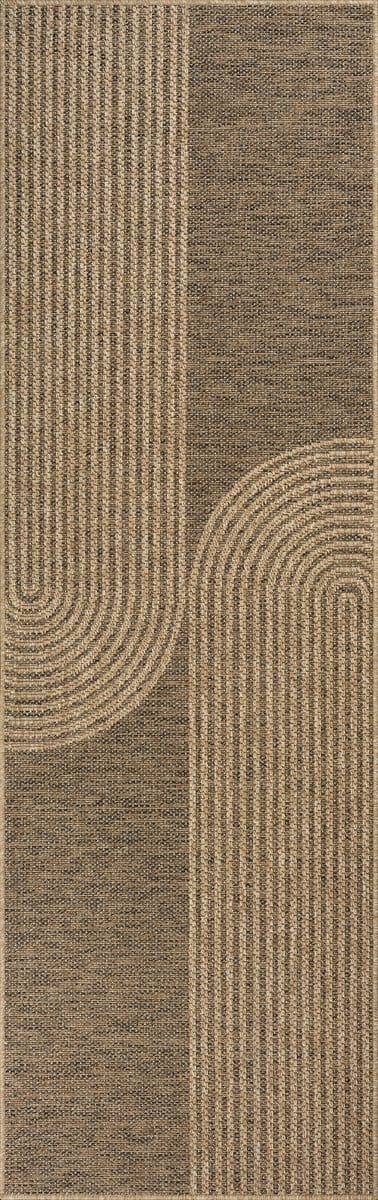 the carpet Kansas – robuust in- & outdoortapijt met modern lijnpatroon, naturel 80 x 250 cm