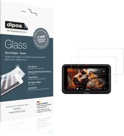 dipos – 2x Pantserfolie geschikt voor Atomos Ninja RAW 5 Zoll | 9H Screenprotector