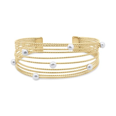 CO88 Collection 8CB-91428 – Bangle Armband Dames – Glasparels – Goudkleurig – RVS – Cadeau voor Vrouwen