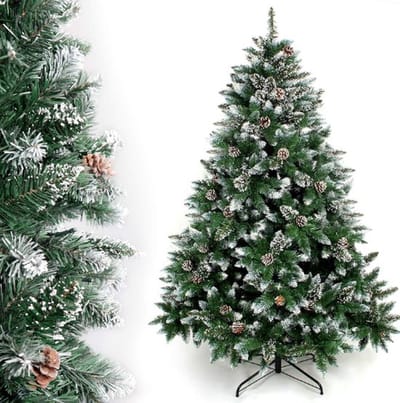 Thuys – Kunstkerstboom – 180 CM – Met Sneeuw – Voor Binnen – Nep Kerstboom – Denneboom – Eenvoudige Montage – Groen