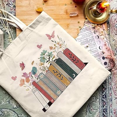 Duurzame Canvas Tote Bag voor Vrouwen, Herbruikbare Shopper met Schouderband voor Winkelen, Reizen en Feestjes