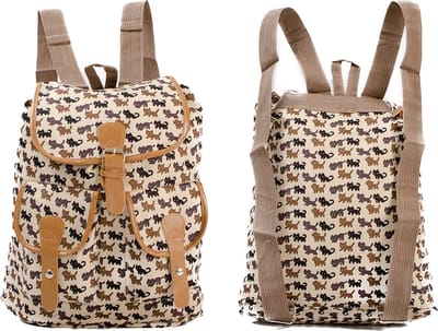 Metro Vintage Canvas Katten Paris Rugzak Rugtas School Tas Zwart Heel Apart