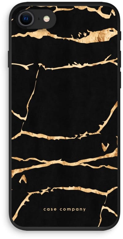 Case Company® - Hoesje geschikt voor iPhone SE 2020 hoesje - Gouden marmer - Biologisch Afbreekbaar Telefoonhoesje - Bescherming alle Kanten en Schermrand