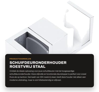Dailygoods- Schuifdeuronderhouder roestvrij staal - Deurbuffer - Instelbaar - Duurzaam - Hittebestendig - Verstelbare afmetingen 6x2x2 cm - Deurstopper