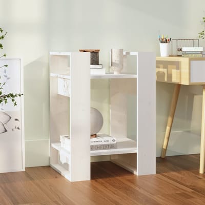 vidaXL - Boekenkast/kamerscherm - 41x35x57 - cm - massief - grenenhout - wit