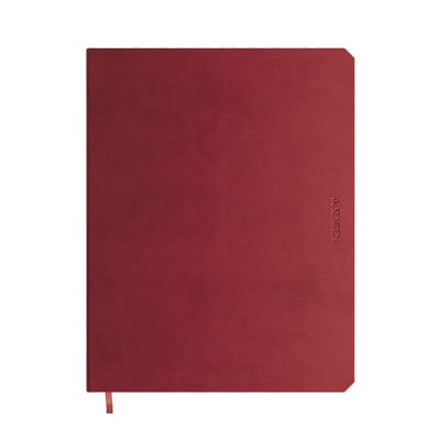 De Kempen - Agenda 2027 - Vertical Planner - Vlakliggend - Marmeren Schutblad - Large 17.1 x 22 cm - Amarone/Donkerrood