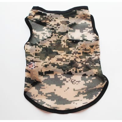 Vêtements pour chien de compagnie printemps et été, gilet camouflage, vêtements en maille pour chiot pour pièce climatisée L