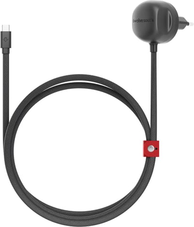 Twelve South PowerCord Serie USB-C Oplaadkabel – 30W Snelladen – USB-C Compatibiliteit – Duurzaam Gevlochten Ontwerp - Zwart