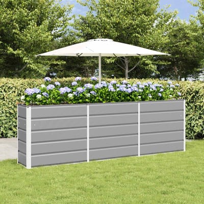vidaXL - Plantenbak - Lichtgrijs - 240 - x - 40 - x - 75 - cm - Staal