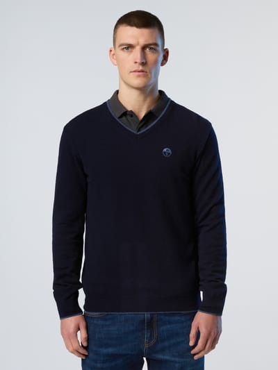 North Sails Trui V-hals met geborduurd logo