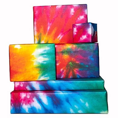 Kleurrijk Tie-Dye Cadeaupapier - 6 Vellen voor Verjaardag, Jubileum, Valentijnsdag en Kerstmis - Recyclebaar en Duurzaam
