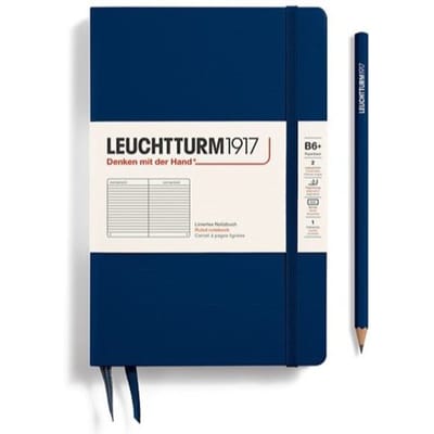 Leuchtturm1917 notitieboek, hardcover, paperback (b6+), gelinieerd, navy blauw