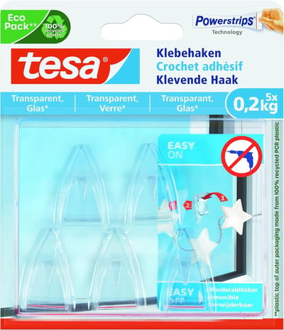 Onzichtbare Klevende Haak voor Transparant & Glas - Draagkracht 0.2 kg
