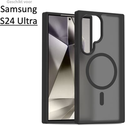 Brosendaal Hoesje - Geschikt voor Samsung Galaxy S24 Ultra – Mat Zwart – Telefoonhoesje – Ondersteunt Draadloos Opladen – Ultradun en maximale Valbescherming