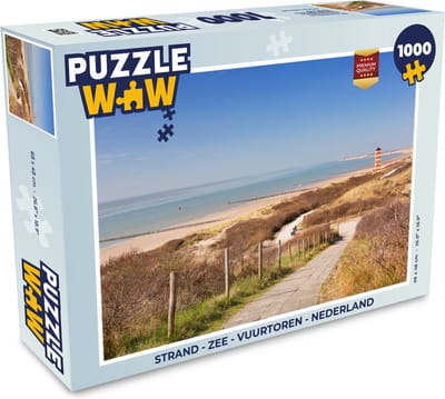 Puzzel Strand - Zee - Vuurtoren - Nederland - Legpuzzel - Puzzel 1000 stukjes volwassenen