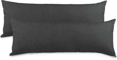Famanu – Aqua - textil kussensloop voor zijslapers - 40 x 200 cm - antraciet grijs katoenen kussensloop - ritssluiting