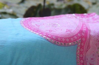 Pareo beach - dames - sarong - omslagdoek - wikkeljurk - strand - stranddoek - Flower blue pink