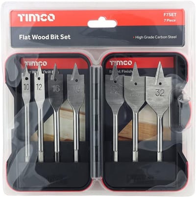 Plat houten boorset set - 7-delige boren voor houtbewerking