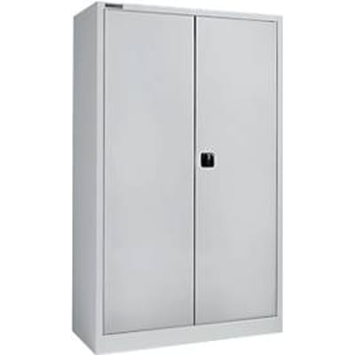 Schäfer Shop Select materiaalkast MSI 2512 S, B 1200 x D 500 x H 1935 mm, blank aluminium/wit aluminium