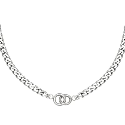 Ketting Intertwined - Zilverkleurig - Dames - Roestvrij staal - 39cm x 5cm