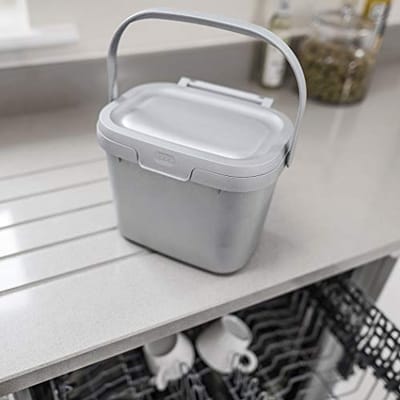 Komposteerbare voedselafval caddy met 4,5 liter capaciteit - salie groen