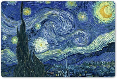 Placemats 45x30 cm - Placemat kunststof - 1 stuk - Sterrennacht - Schilderij - Oude meesters - Vincent van Gogh - Borden onderleggers - Decoratie voor op tafel - Keuken tafeldecoratie accessoires - Vinyl onderlegger - Tafelversiering