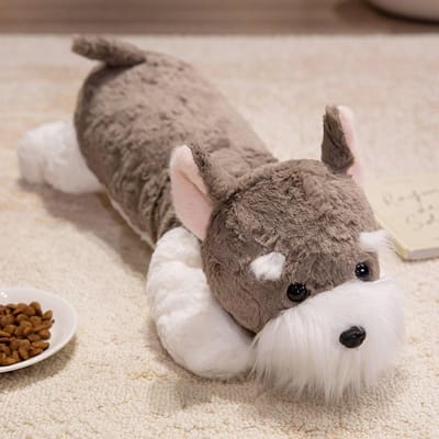 45cm Schattige Schnauzer West Highland Honden Poppen Kawaii Zacht Knuffel Pluche Sierkussen Hoge Kwaliteit Huisdecoratie Verjaardagscadeau framboos