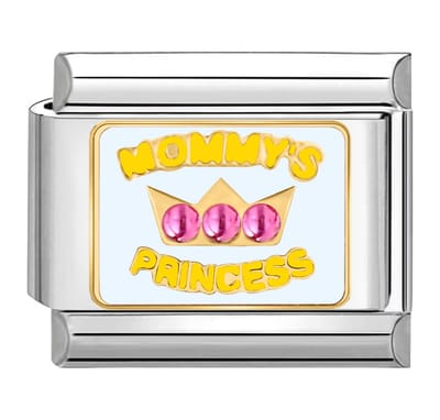 Quiges - Schakel - Bedel - 9mm - charms - mama's - prinses - Geschikt voor - armband - Schakelarmband - italy bedels armband