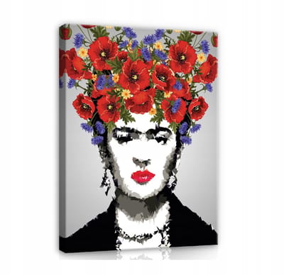 WALLARENA - Canvas schilderij - 100x70 cm - Frida Kahlo Do Salonu Kwiaty Groot