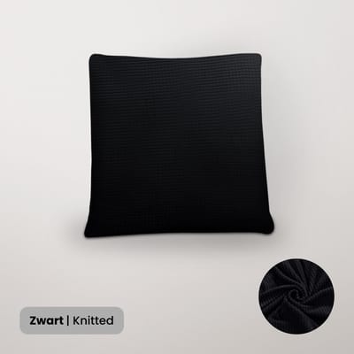BankhoesDiscounter Knitted Kussenhoes – 45x45cm – Zwart – Kussensloop – Kussenovertrek – Kussenhoes 45x45