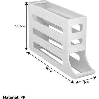 Porte-œufs à défilement automatique, boîte de rangement, panier à œufs, conteneur organisateur, réfrigérateur à roulettes, distributeur d'œufs pour la cuisine blanc