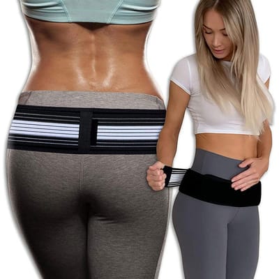 Ceinture Sacro-iliaque Articulation Si-Joint Hanche Support Dorsal Bas Pour Soulagement Douleur Hanche Support Pelvien Sciatique Douleur Lombaire noir