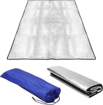 Vouwbare Aluminium Isolatiemat 100 x 200 cm voor Camping, Waterdicht en Thermisch Geïsoleerd, Ultralicht en Anti-Vocht Yoga en Sportmat